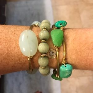 Shades of green Bourbon & Boweties set of 4